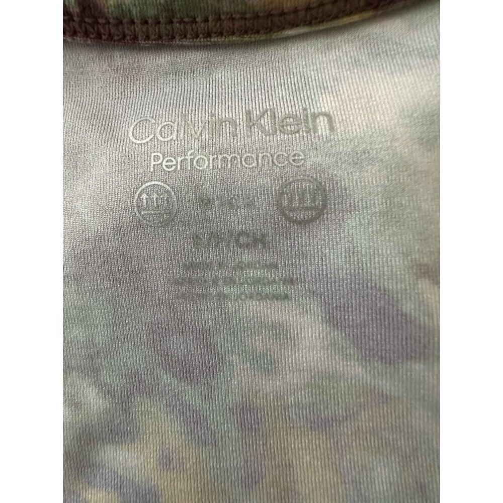 Calvin Klein Performance Printed Racerback Women's Crop Tank Top NWT Java - Picture 7 of 15